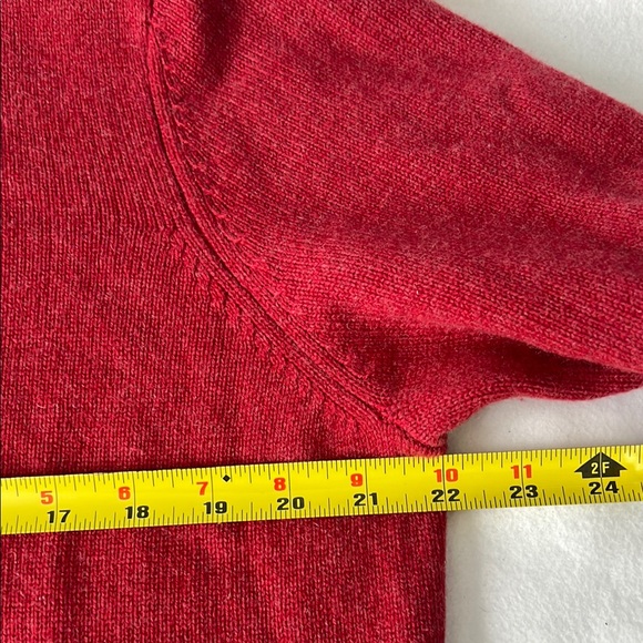 J. McLaughlin Cashmere Red 1/4-Zip Sweater - Large - Picture 3 of 6